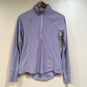 Apana Quarter Zip Pullover Track Jacket Womens S Purple Workout Gym Run Lounge